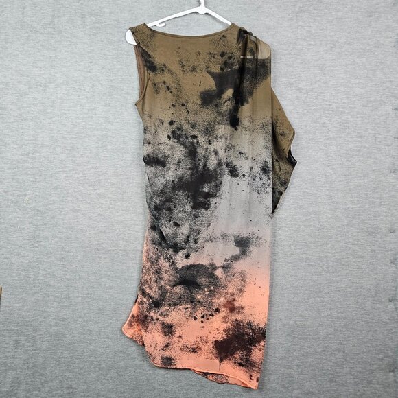 Religion Asymmetrical Draped Sleeveless Dress Brown Stretch Lined Women's Sz XS - Picture 2 of 13